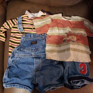 Oshkosh Denim shorts & overalls - 12m